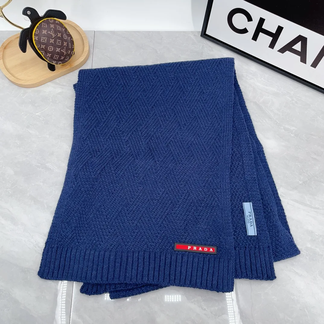 Prada Ribbed Beanie and Scarf Set in Blue · view 6