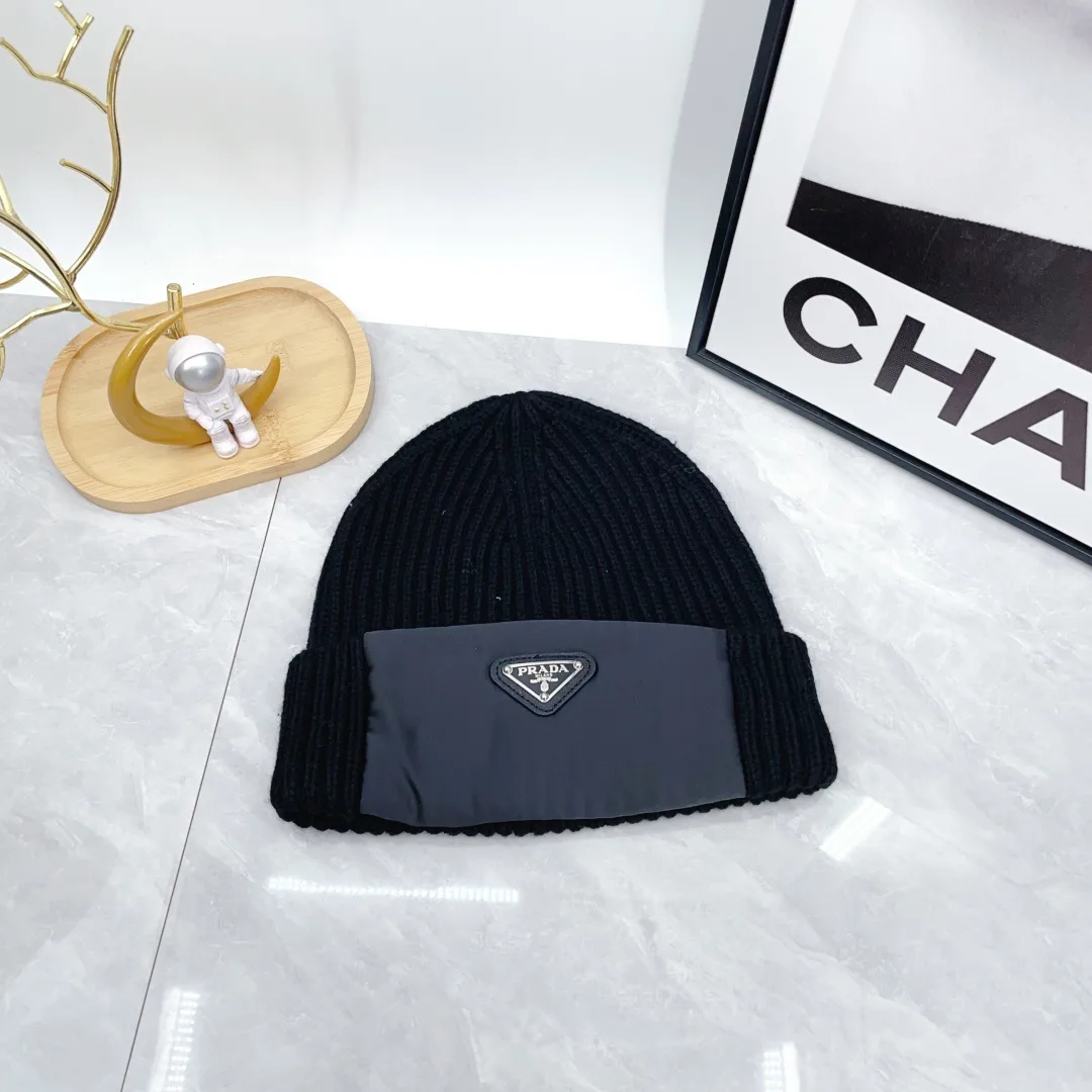 Prada Ribbed Beanie in Black · view 1