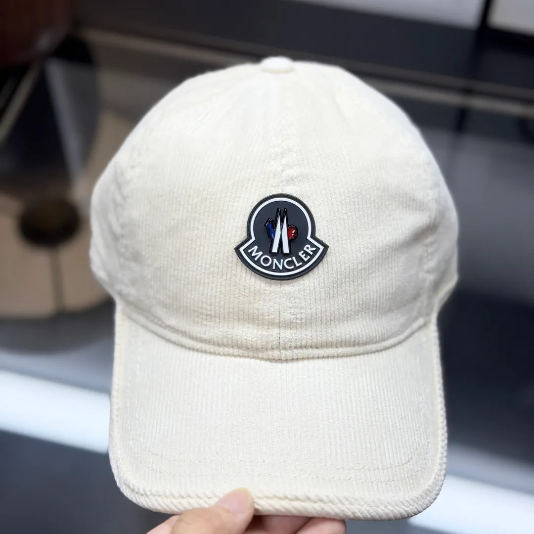 Moncler Smooth Baseball Cap in Cream · view 1