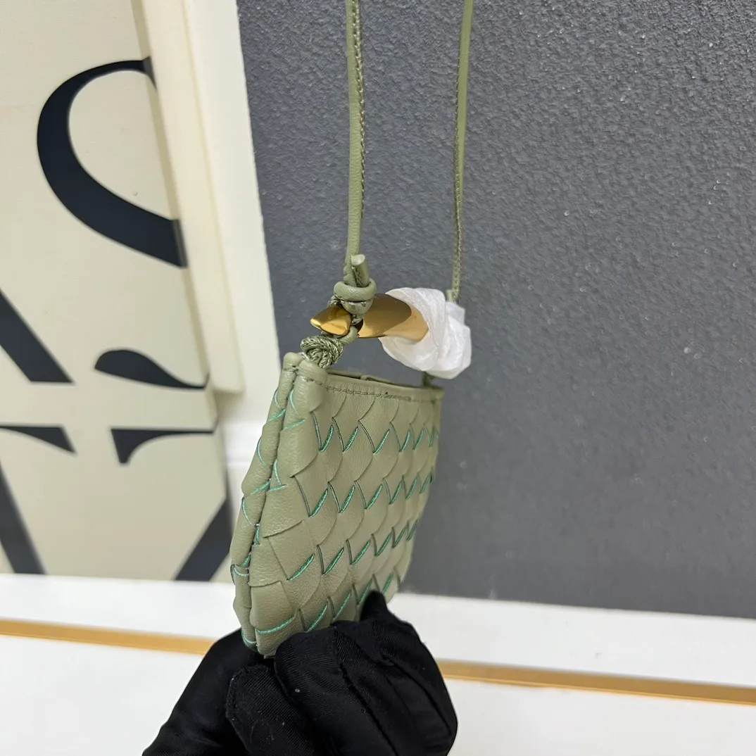 Bottega Veneta Woven Miniature Sardine Bag Charm in Green · view 2