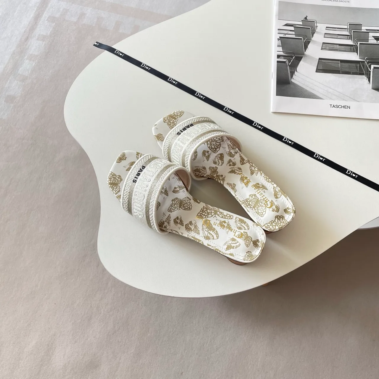 Dior Heeled Mules in White · view 4