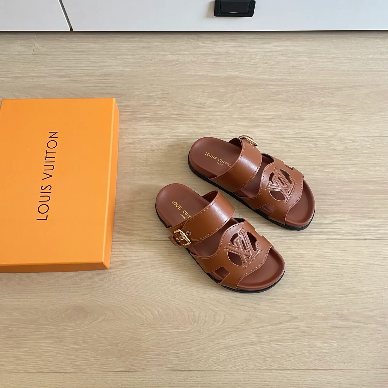 Louis Vuitton Leather Sandals in Brown · view 3