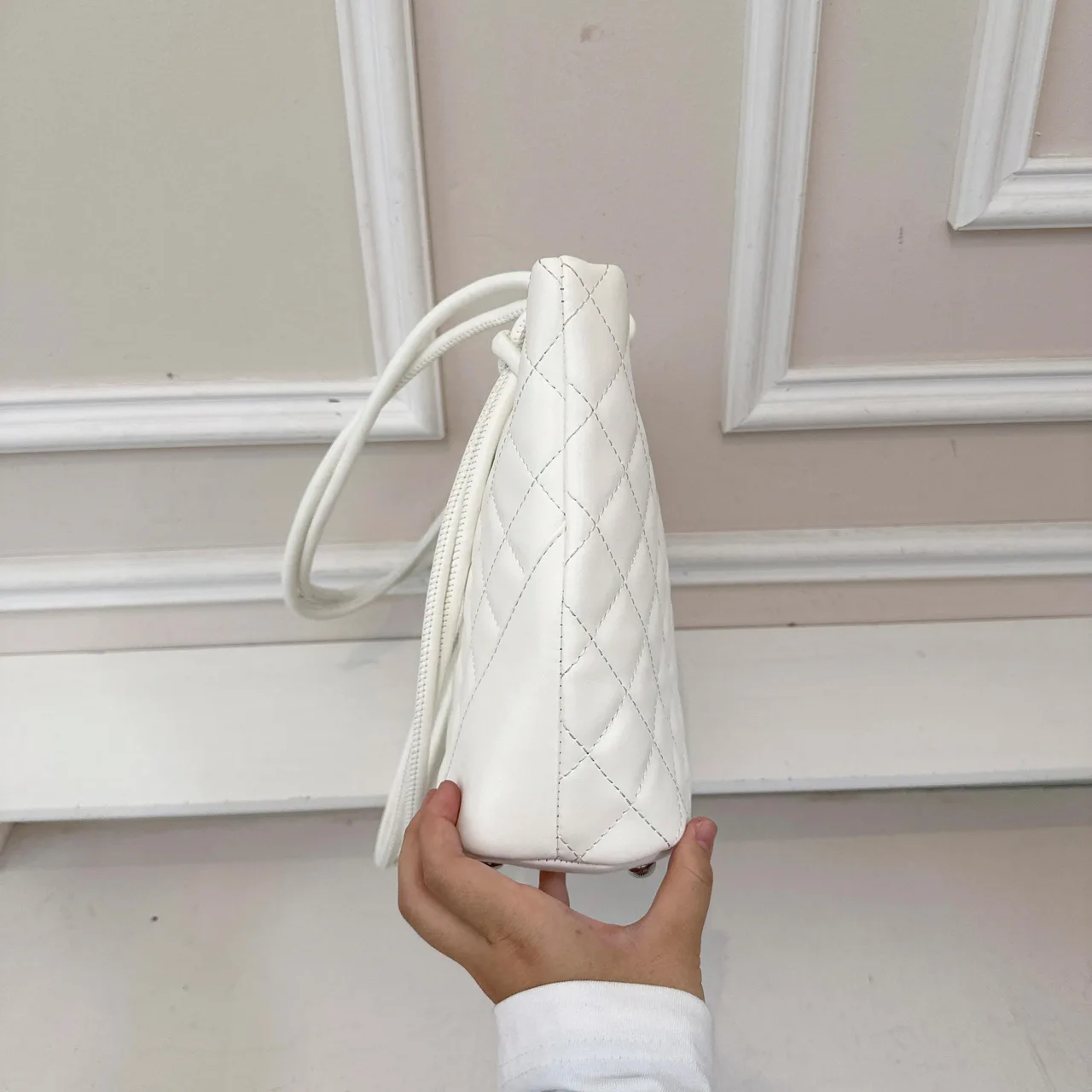 Chanel Quilted CC Tote in Black & White & Pink & Beige · view 6
