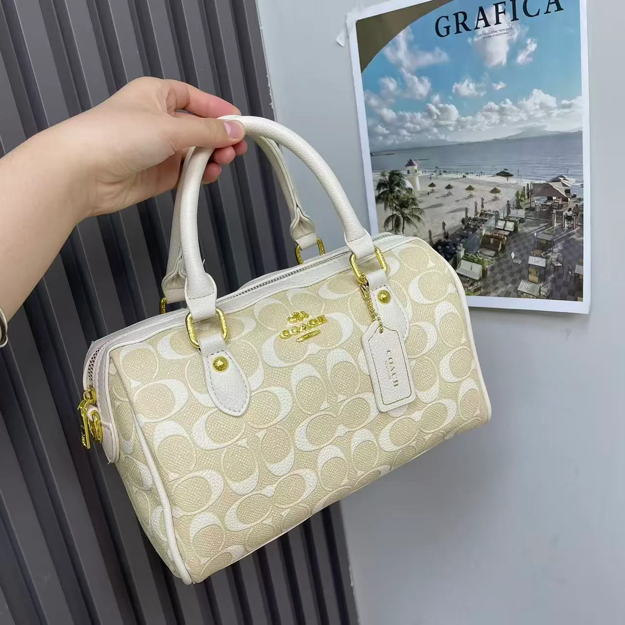 Coach 6603 Satchel in Black & Blue & Red & Brown & Pink & Beige · view 6
