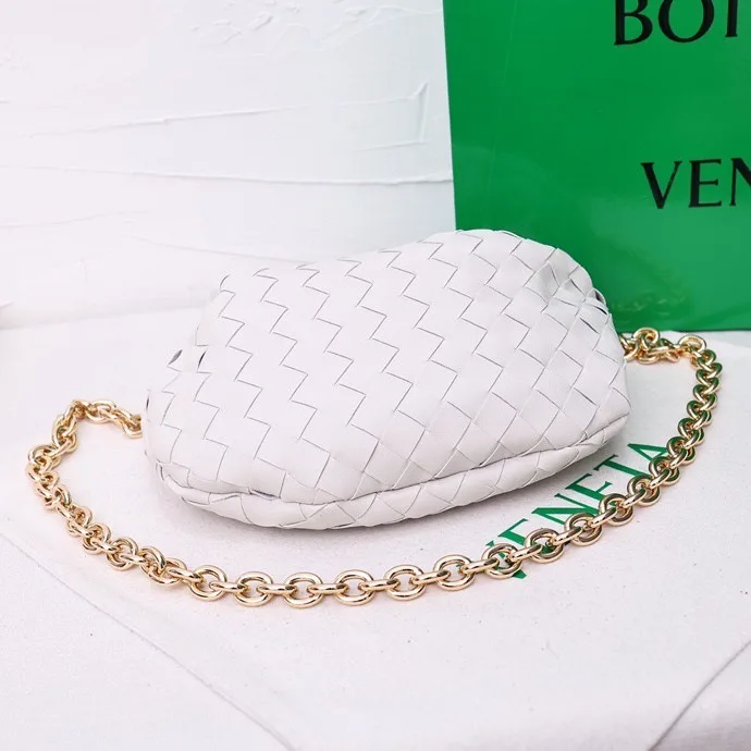 Bottega Veneta Quilted Woven Hobo Bag in White · view 4