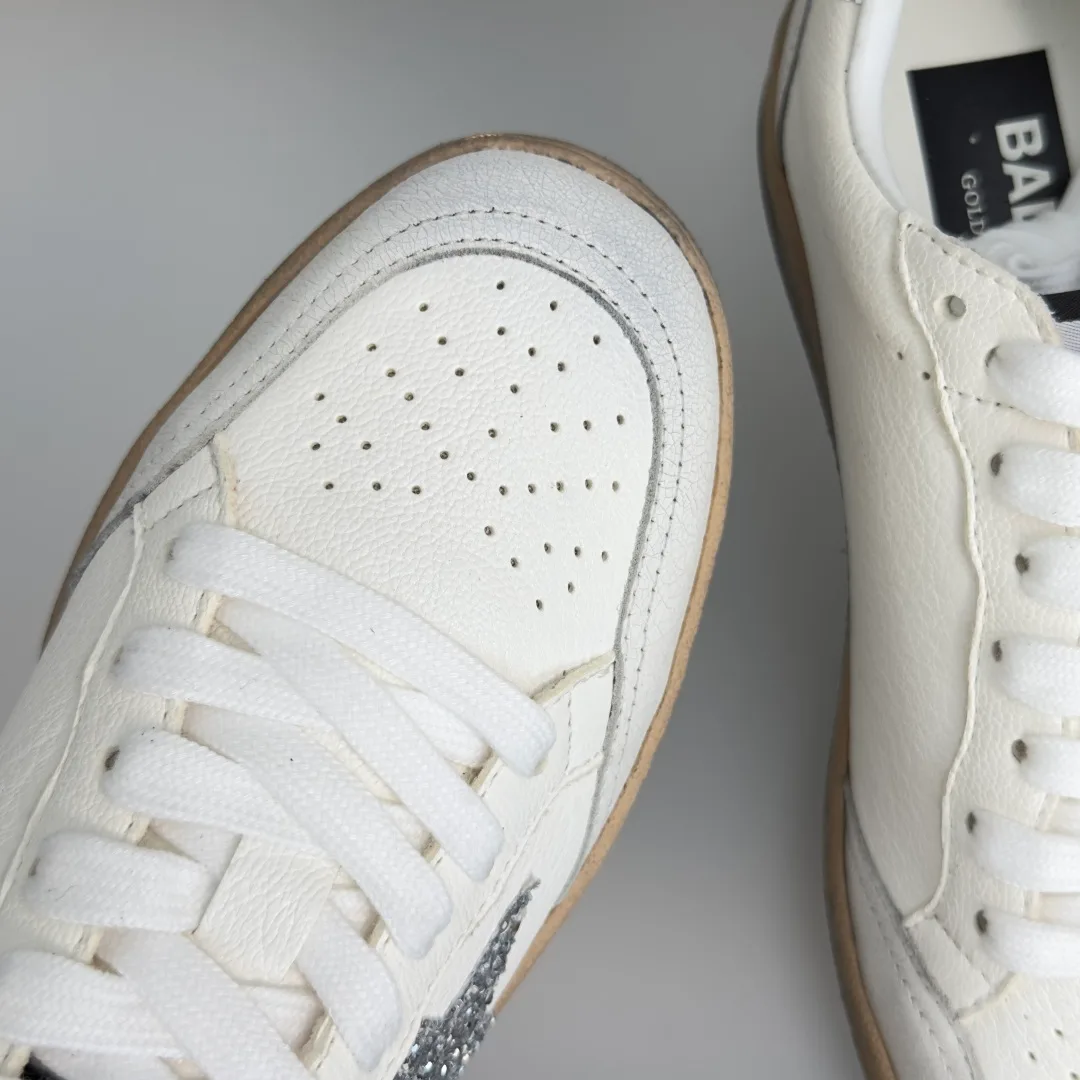 Golden Goose Cowhide Ball Star Sneakers in White · view 7