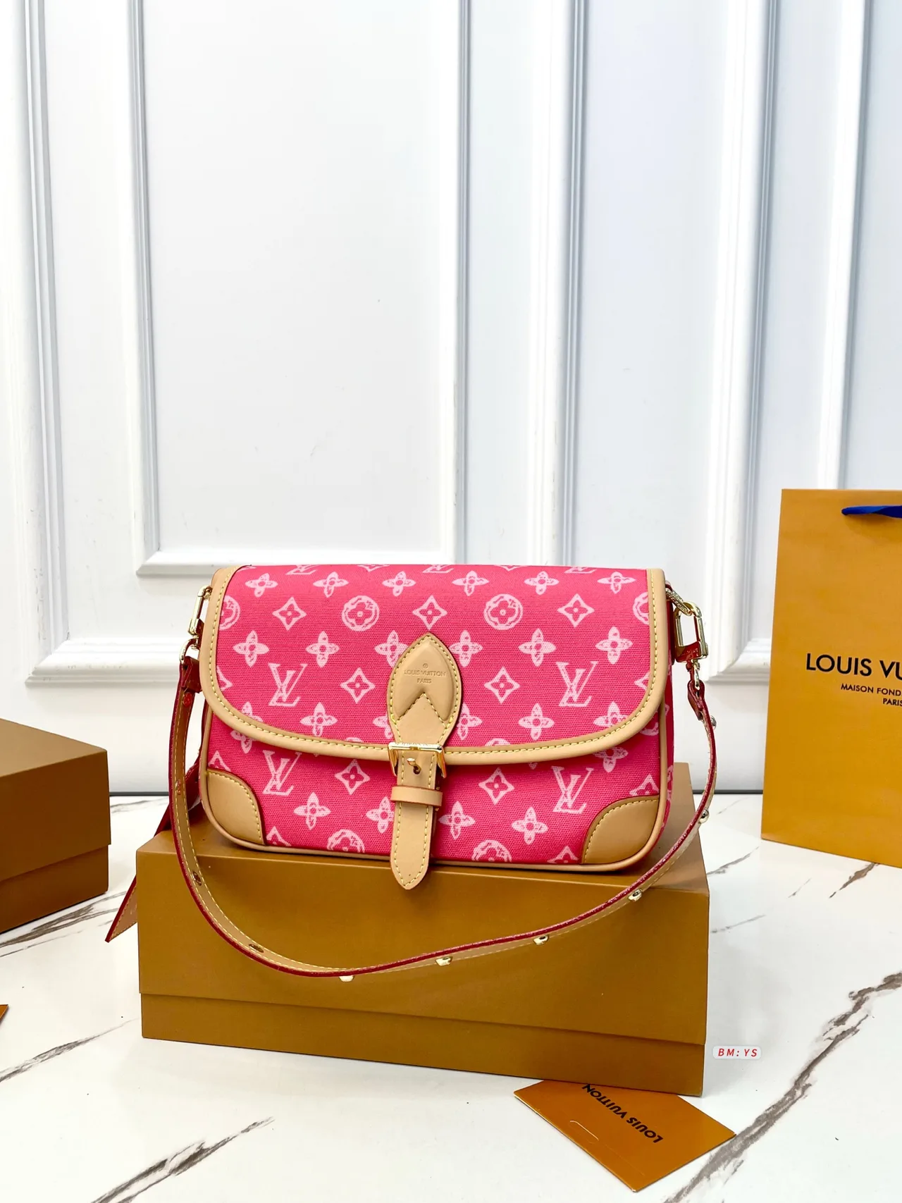 Louis Vuitton Baguette Flap Shoulder Bag in Pink & Beige & Green & Blue & Brown · view 1