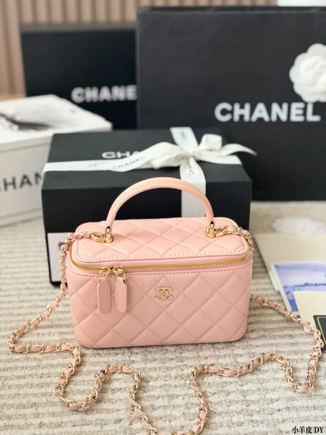 Chanel Lambskin Vanity Bag in Pink · view 1