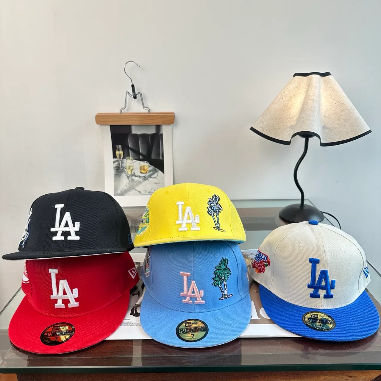 New Era LA fitted graphic cap in Black & Yellow & Red & Blue · view 1