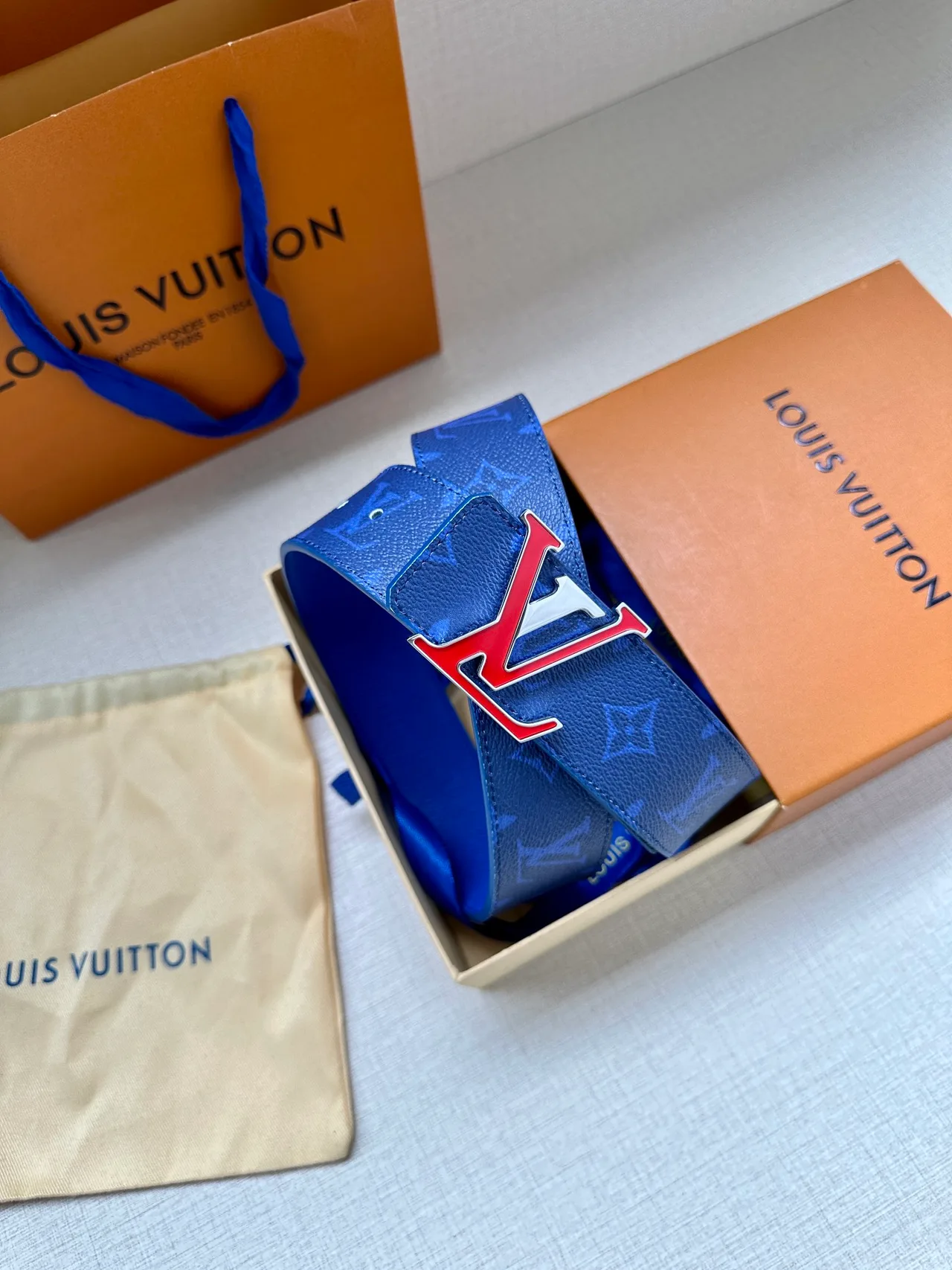 Louis Vuitton Canvas Belt in Blue · view 7