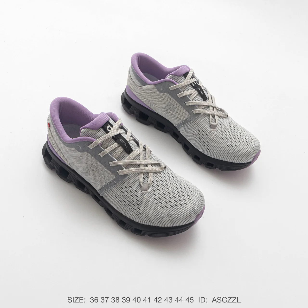 On Cloud X4 Mesh Lace-Up Running Shoes in Grey · view 3