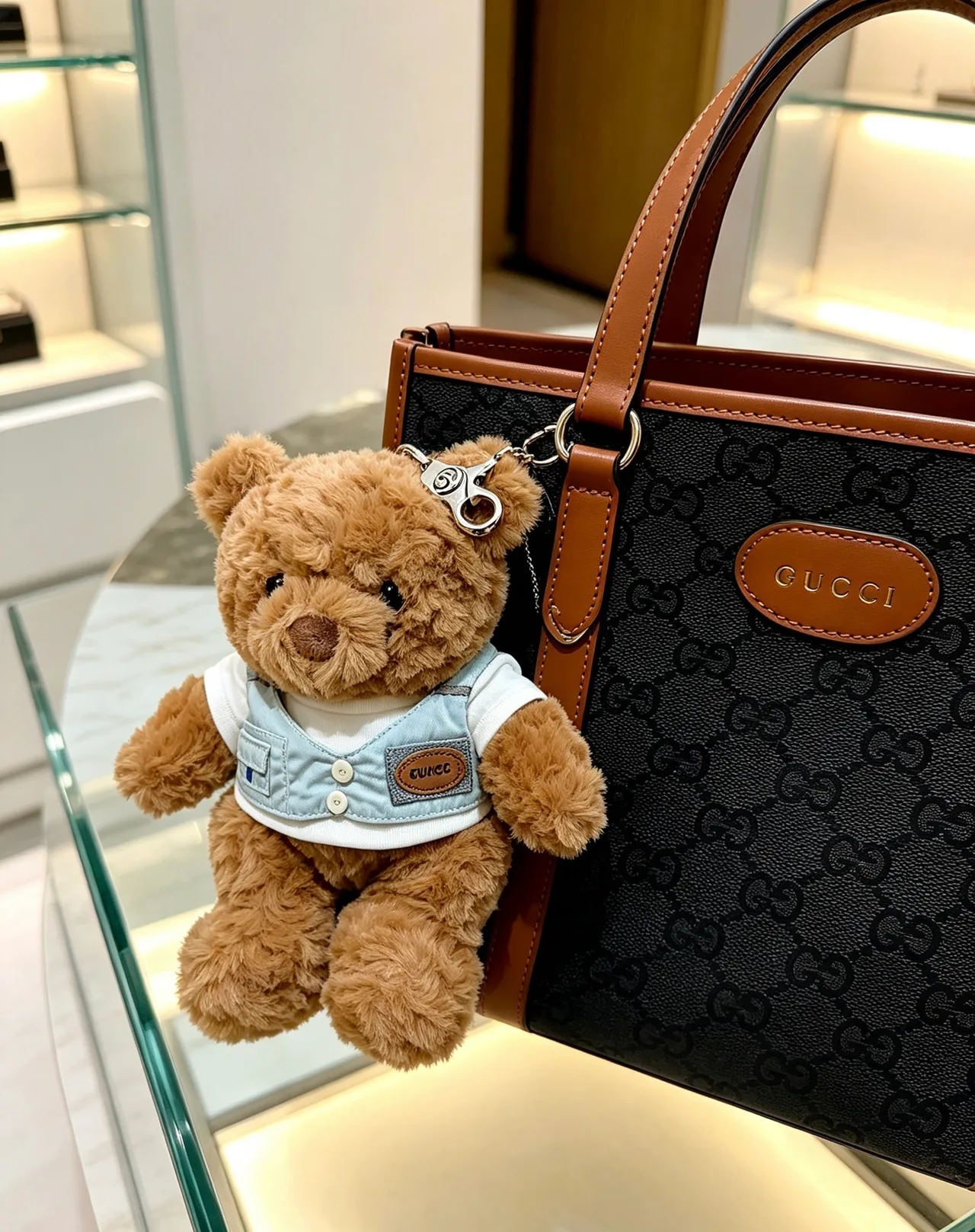 Gucci Teddy Bear Bag Charm in Brown · view 7