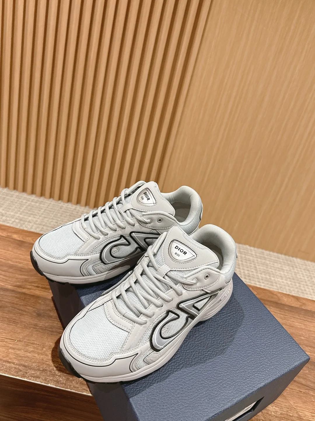 Dior Smooth Sneakers in Grey · view 3