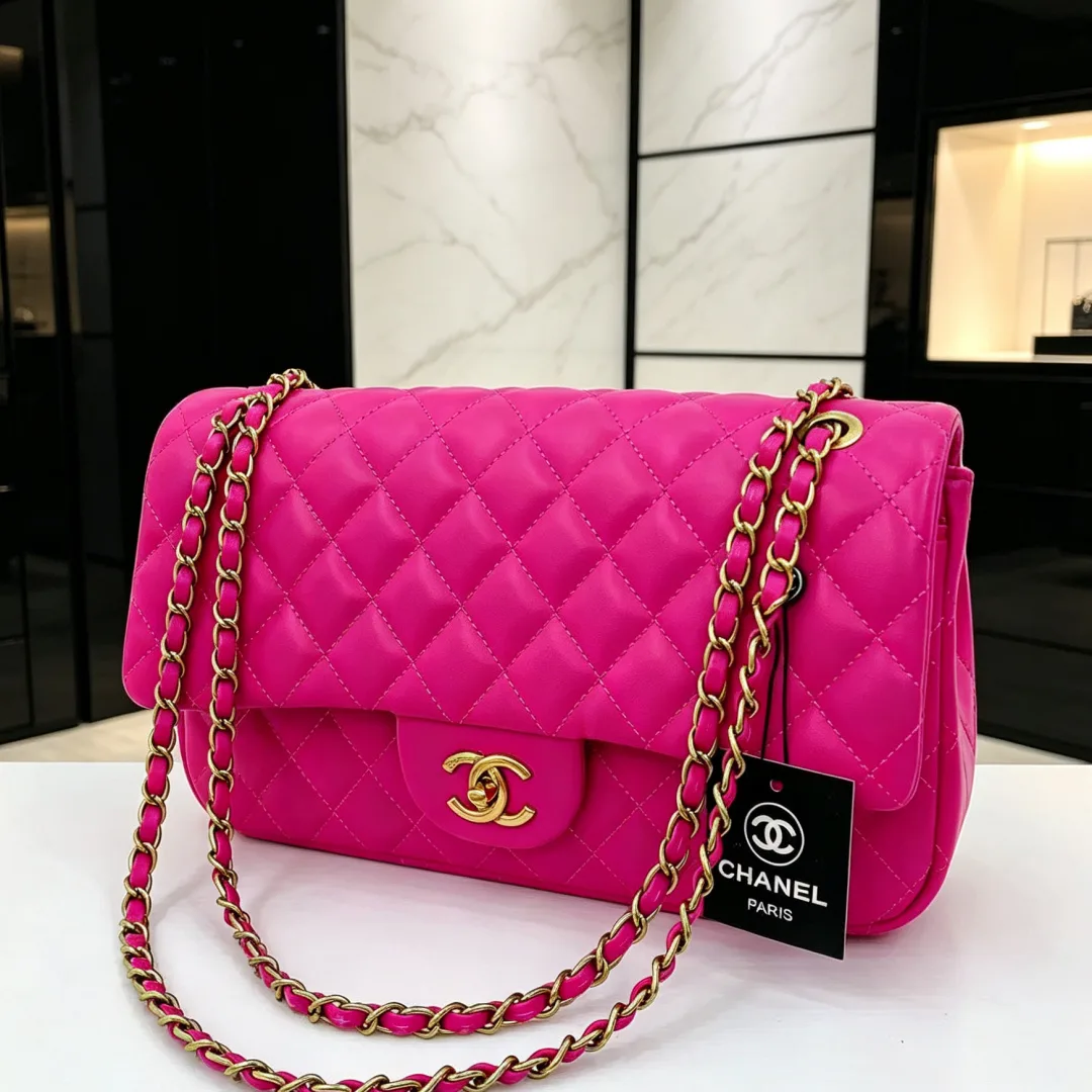 Chanel Quilted Flap Bag in Pink / Beige / Red / Blue / Black / White / Green · view 6
