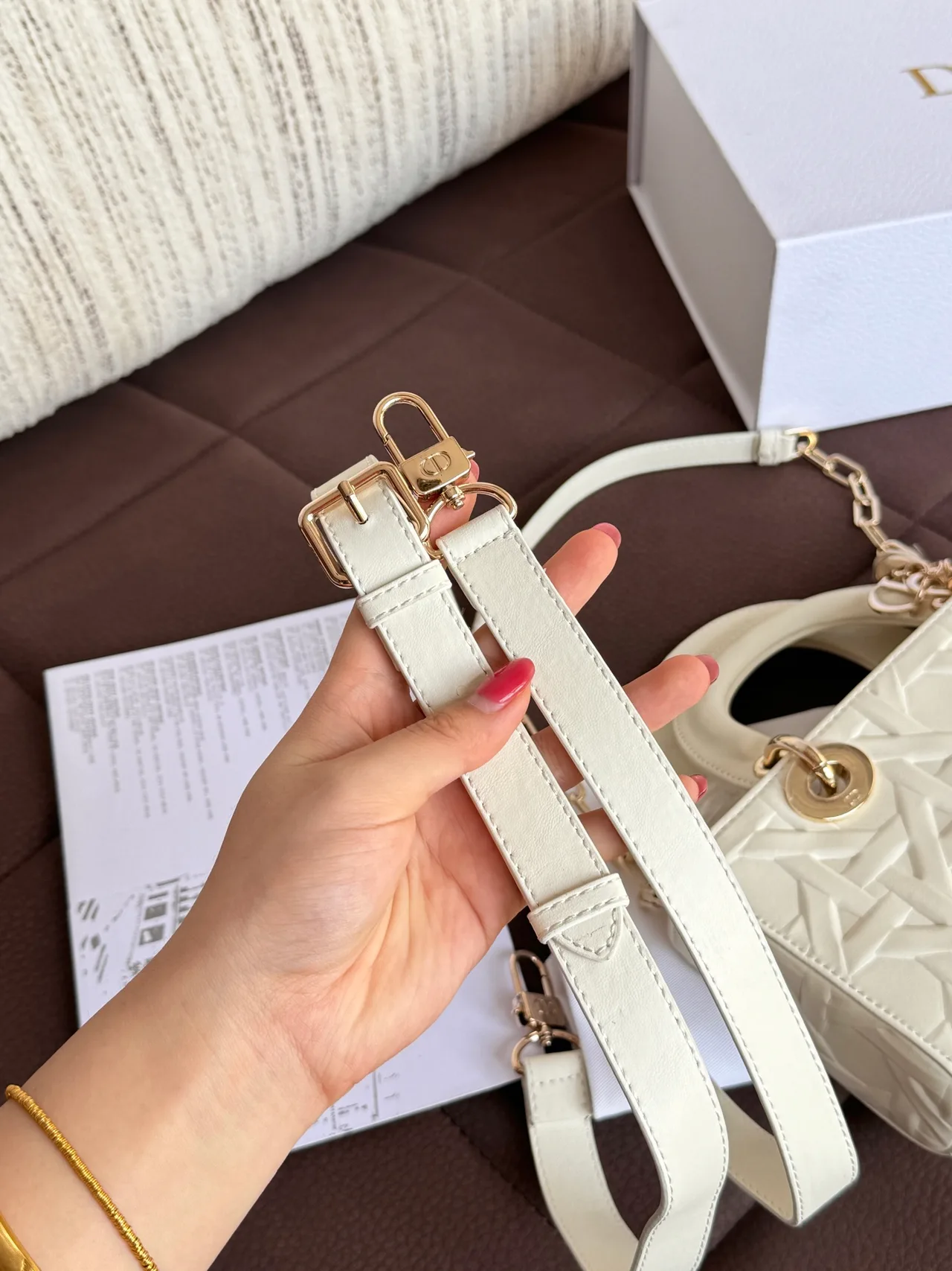 Dior Lady Dior Satchel in White · view 6