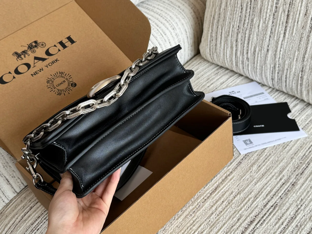 Coach Smooth Crossbody Bag in Black · view 6