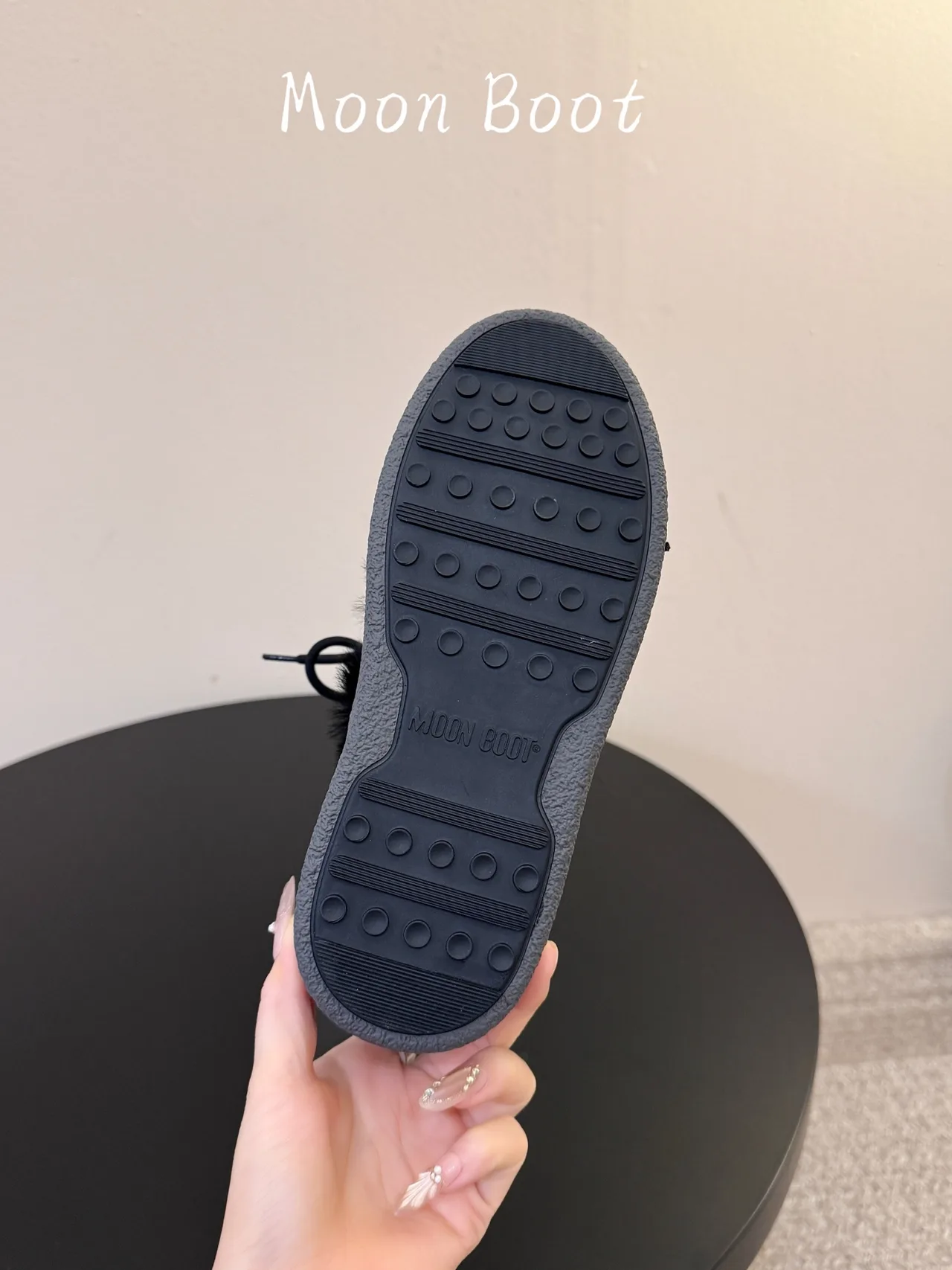 Moon Boot Lace-Up Plush-Cuff Snow Boots in Black · view 6