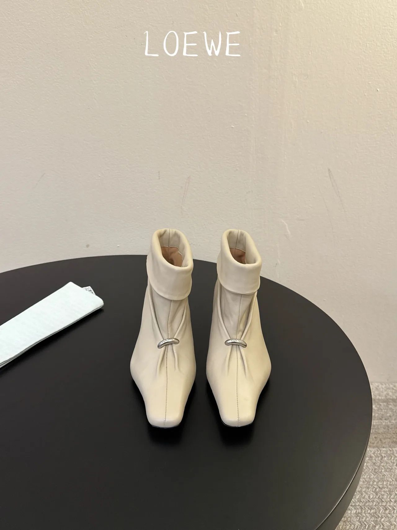 Loewe Cowhide Ankle Boots in White · view 1