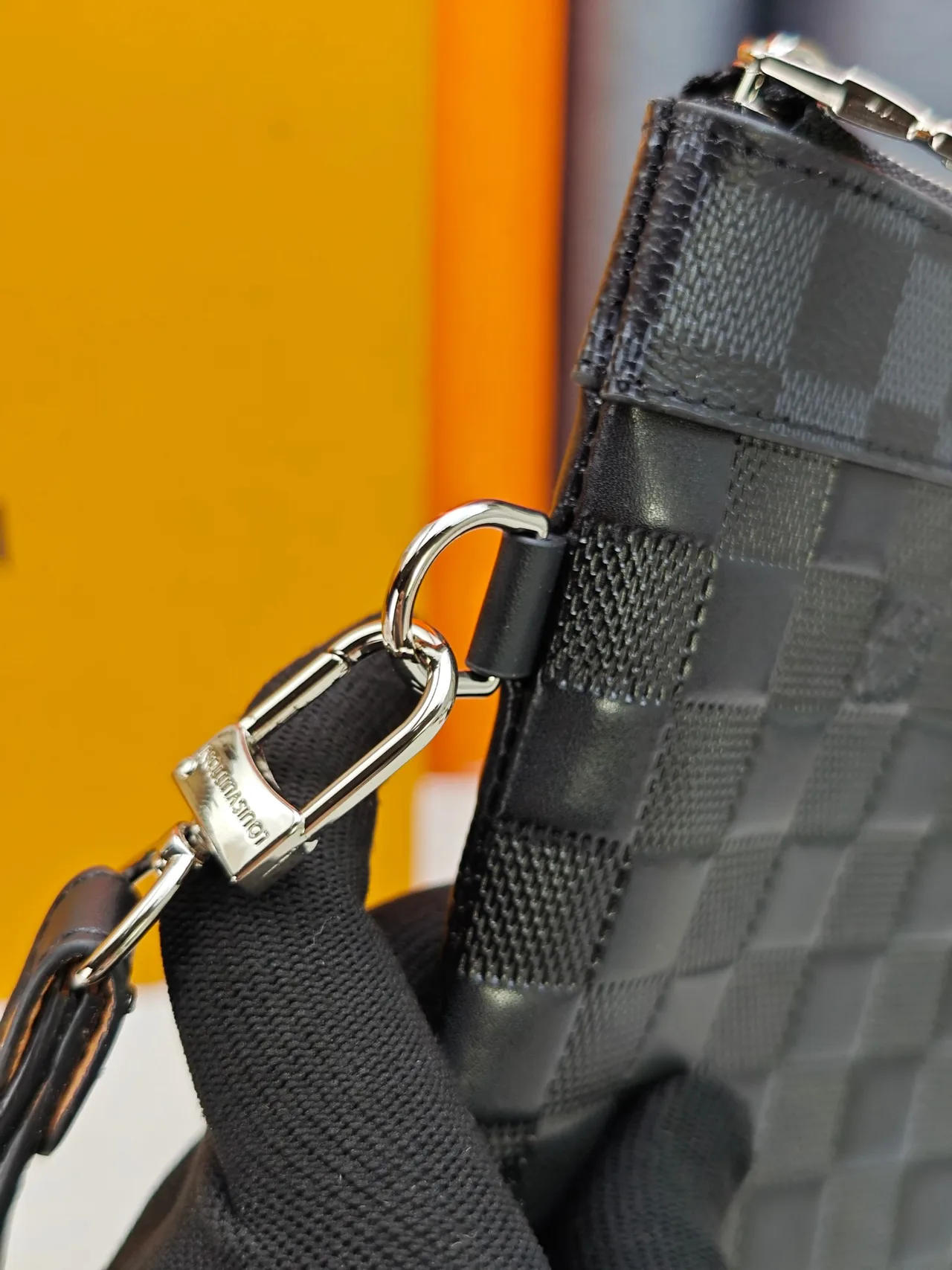 Louis Vuitton Canvas Woven Wristlet Pouch in Black · view 6