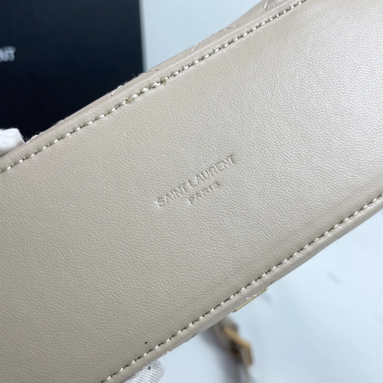 Saint Laurent Quilted Crossbody Bag in Beige · view 5