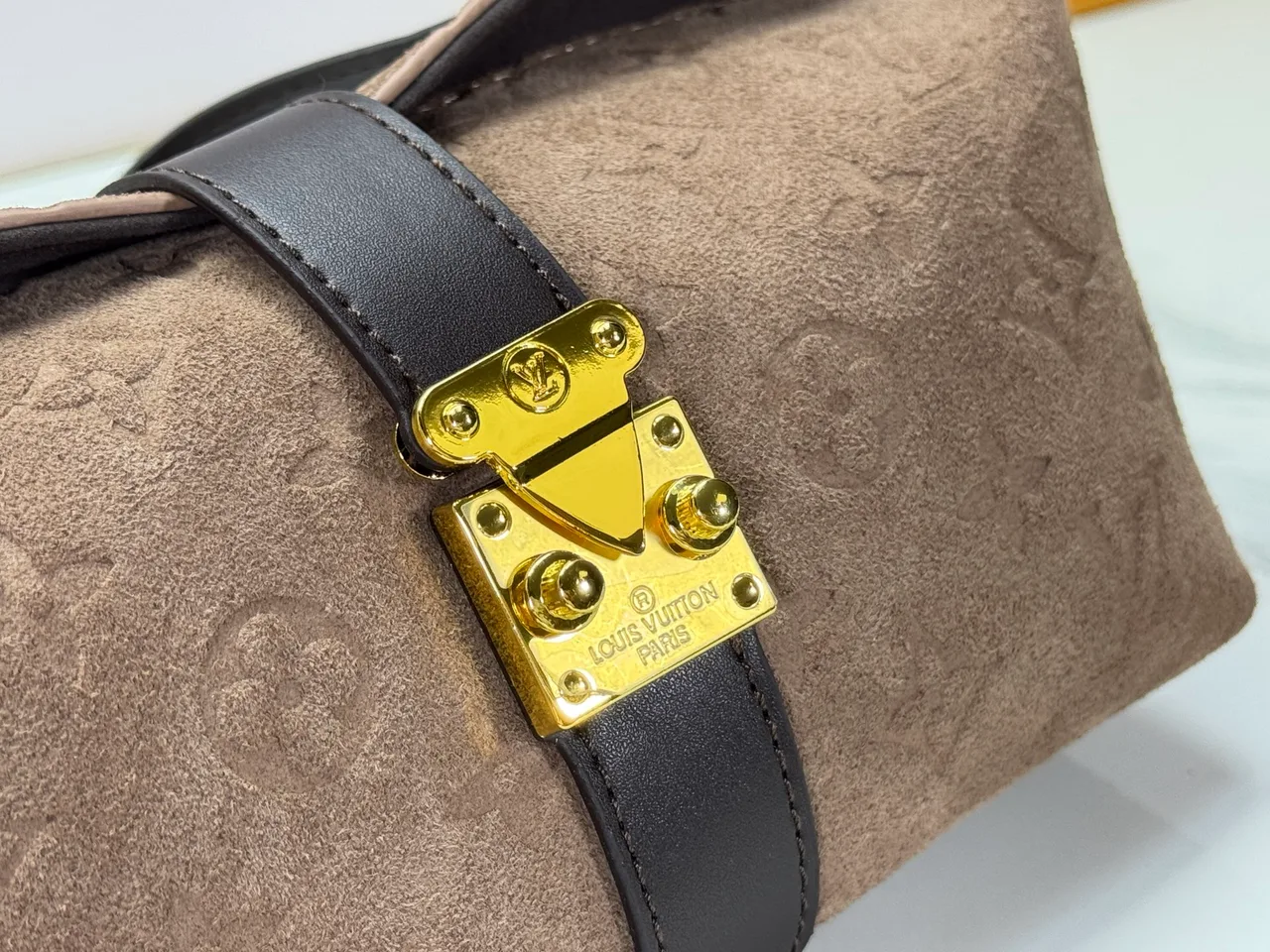 Louis Vuitton Suede Canvas Hobo Bag in Brown · view 7