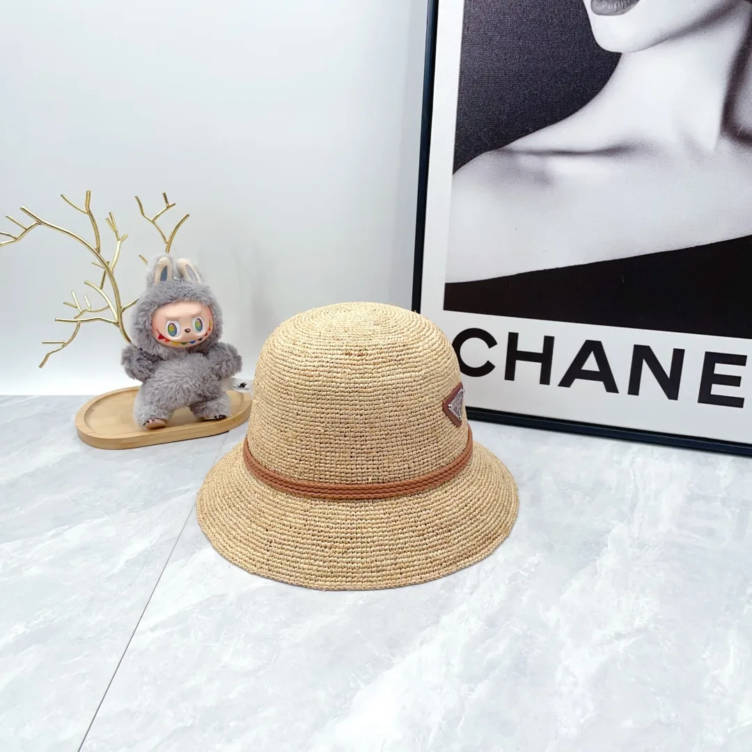 Prada Woven Bucket Hat in Beige · view 7