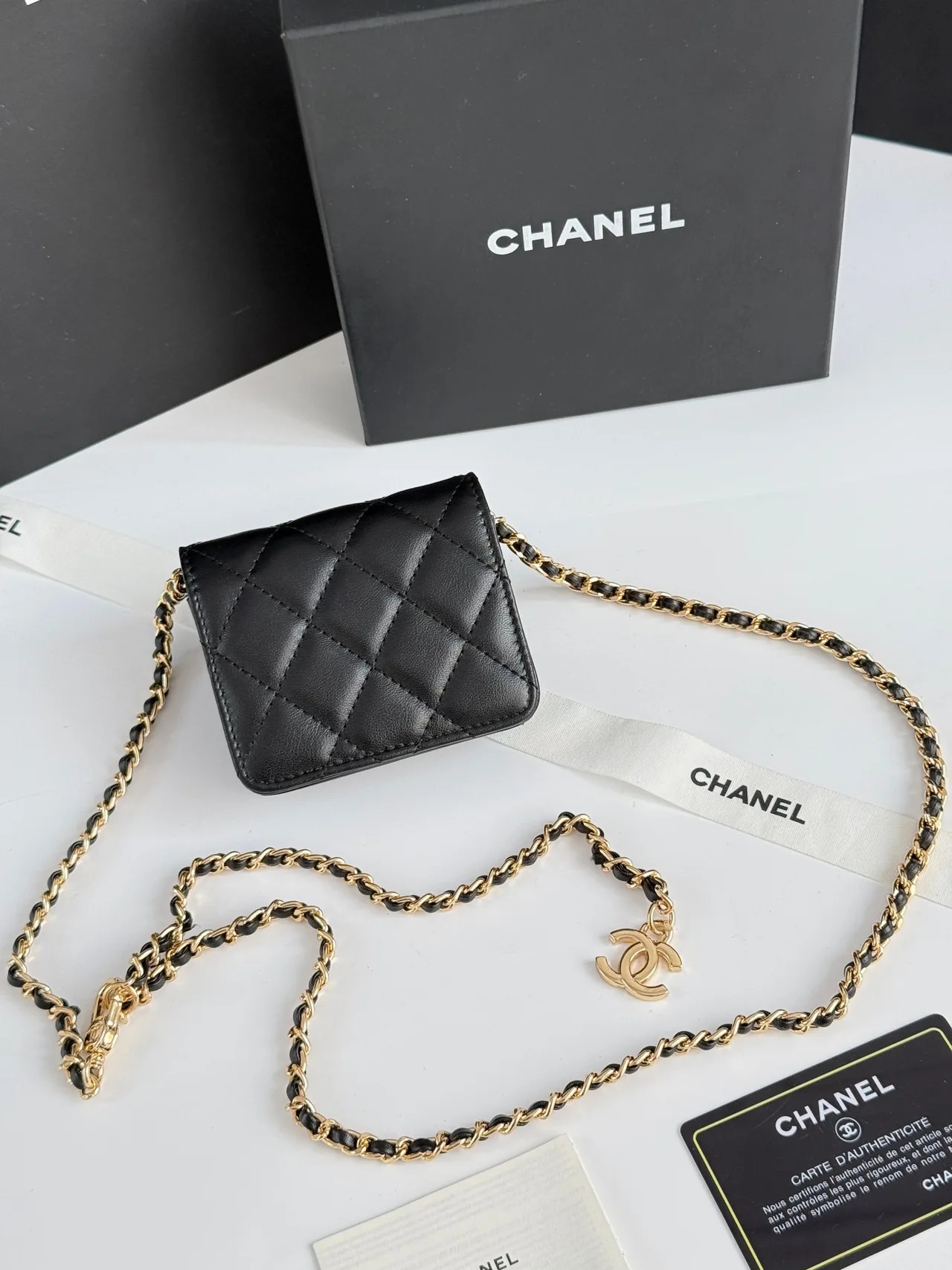 Chanel Chain Mini Wallet in Black · view 1