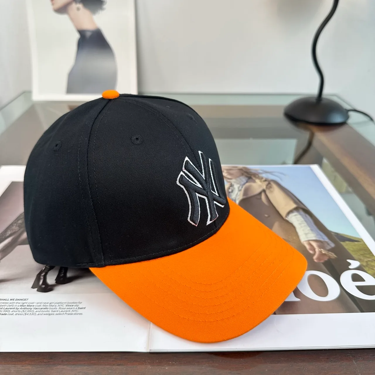 NY Letter Colorblock Baseball Cap in Brown & Black & Grey & Blue · view 3