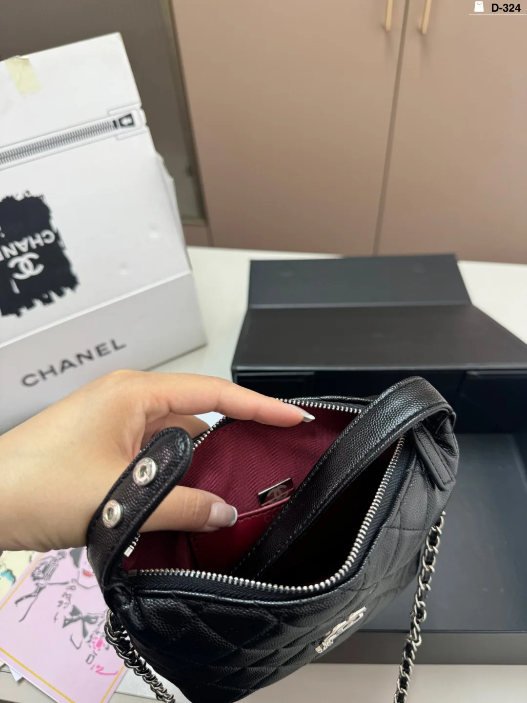 Chanel Quilted Bucket Bag in Black · view 9