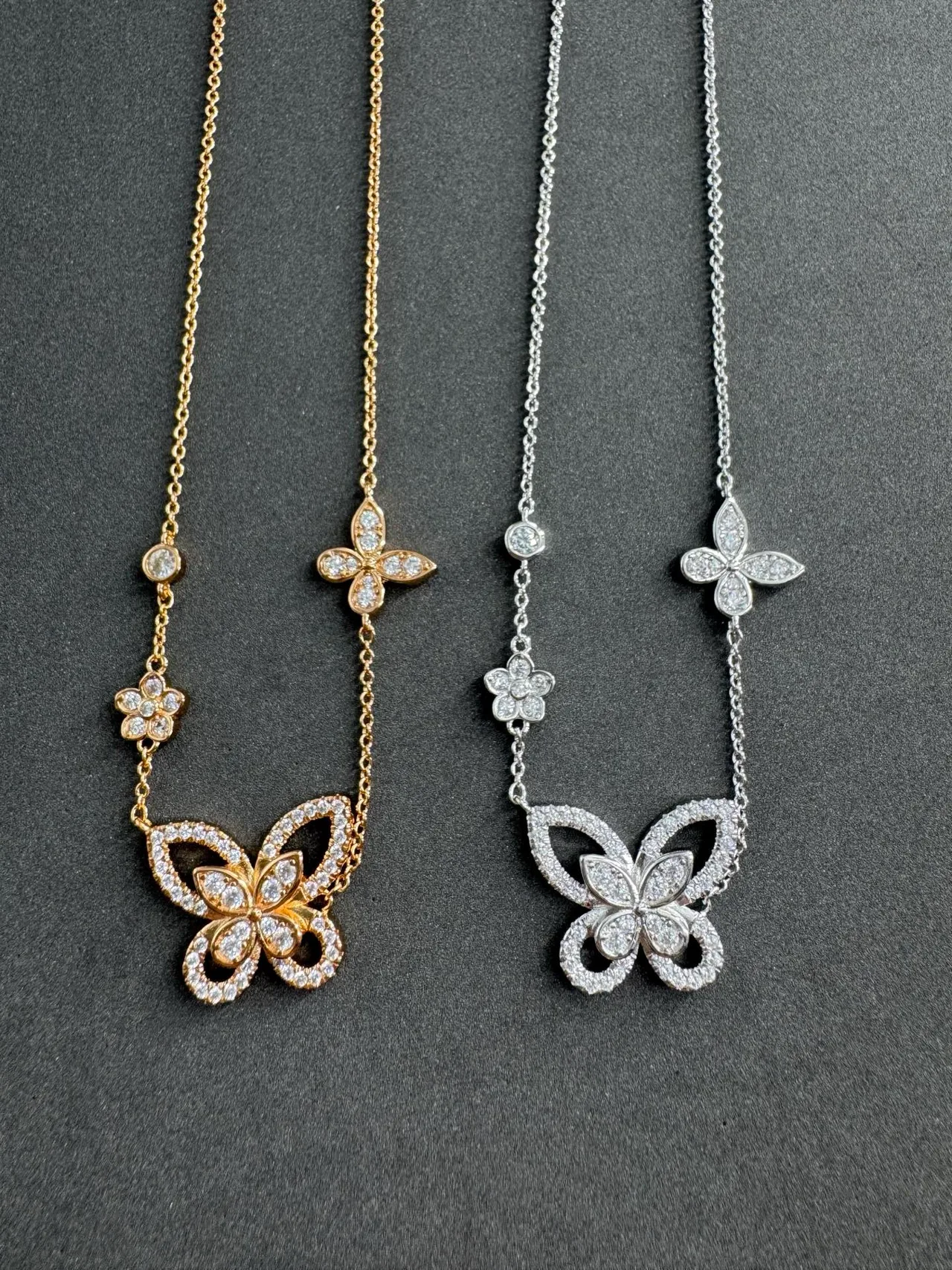 Graff Butterfly necklace in Silver & Gold · view 4