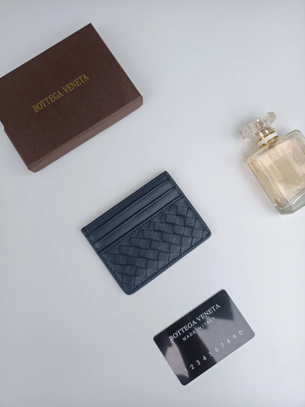 Bottega Veneta Woven Cardholder in Blue · view 3