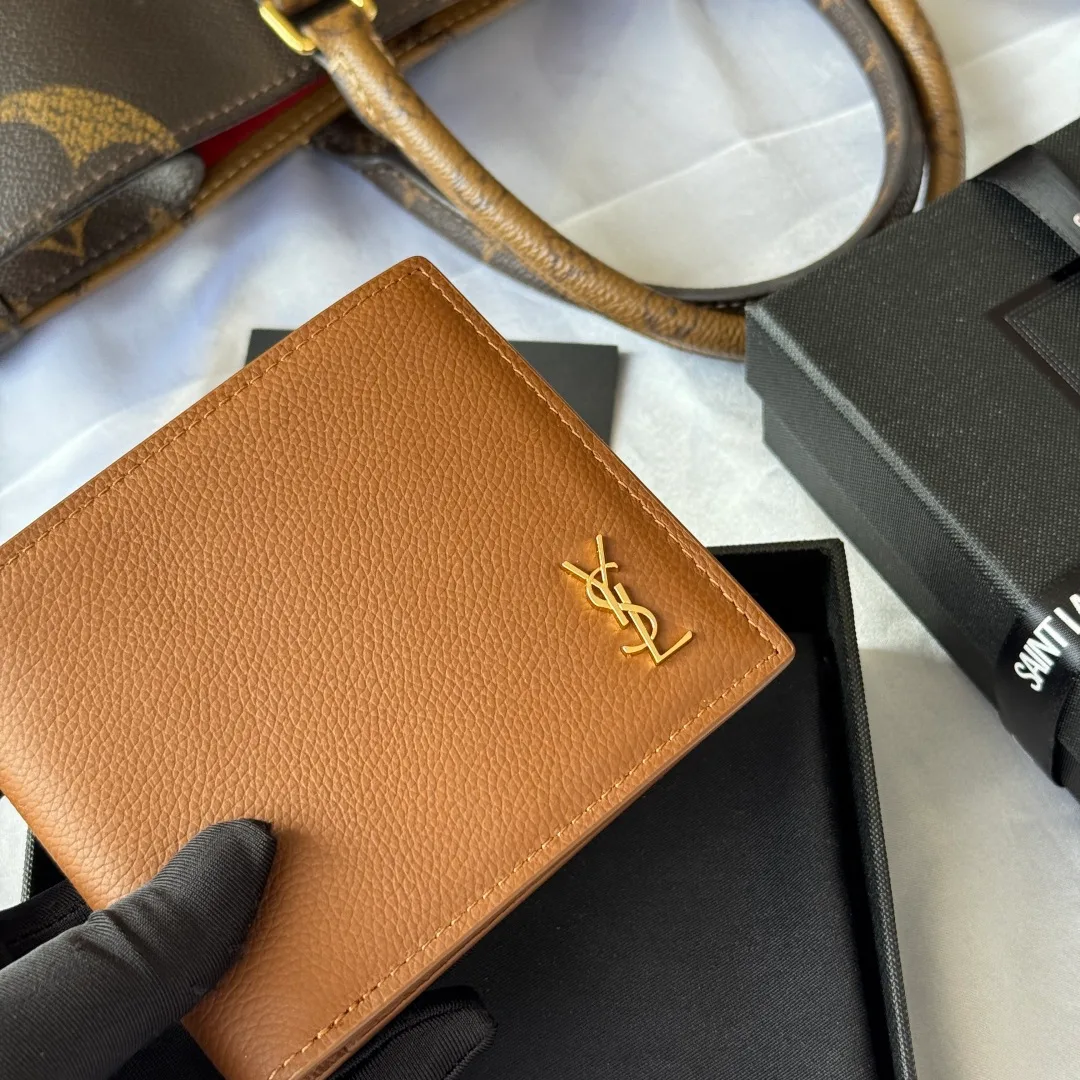Saint Laurent Bifold Wallet in Tan · view 5