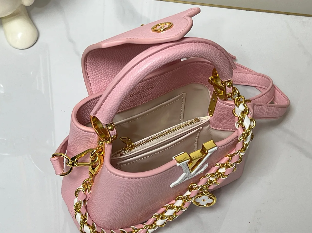Louis Vuitton Cowhide Handbag in Pink · view 8