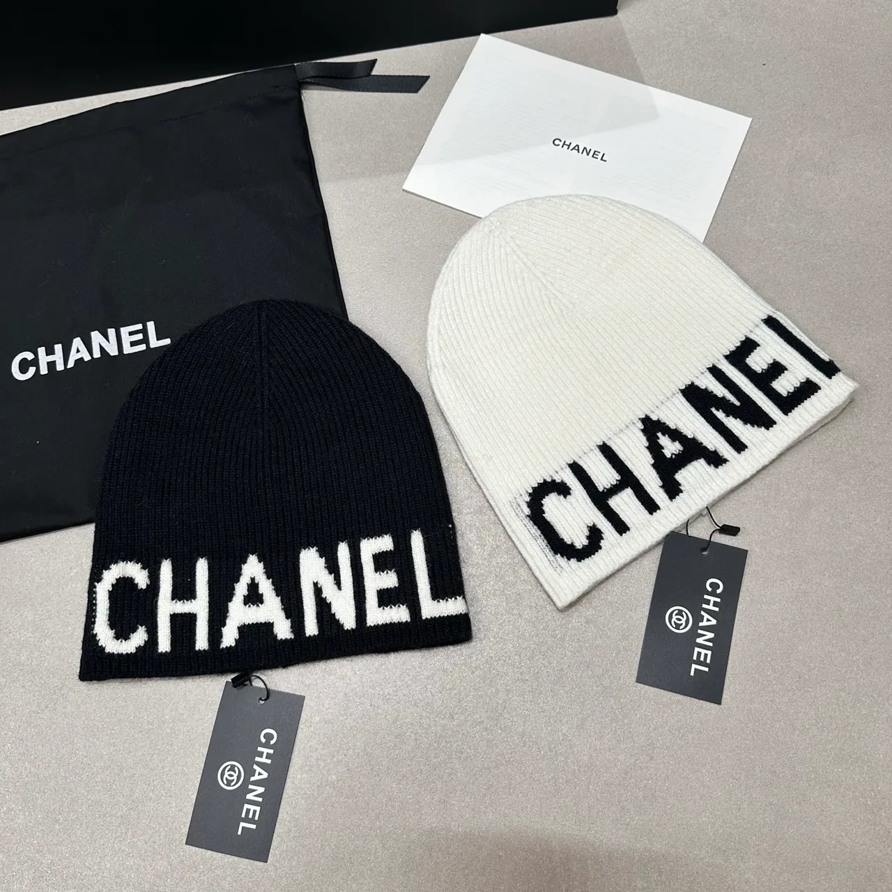 Chanel Letter Beanie in Black & White · view 6