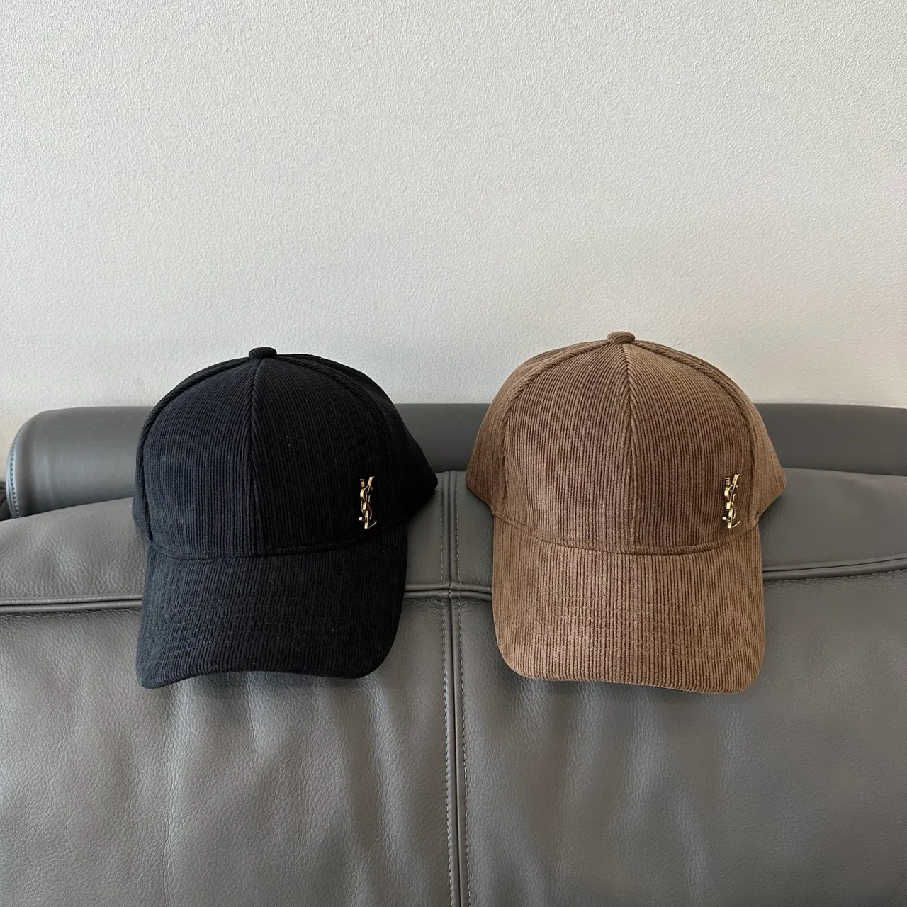 Saint Laurent Baseball Cap in Black & Brown & Grey · view 7