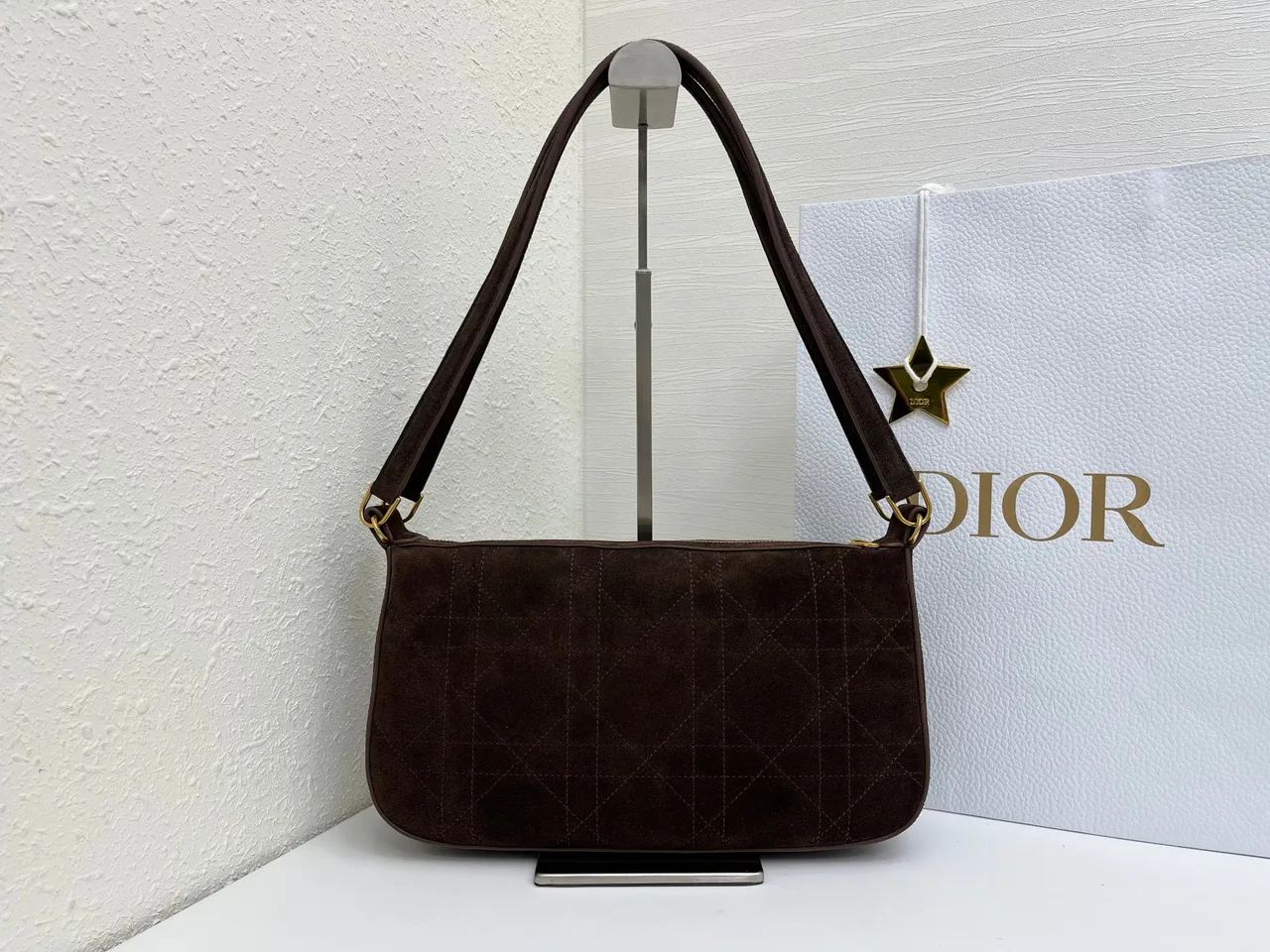 Dior Quilted Shoulder Bag in Brown · view 1