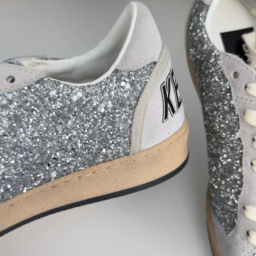 Golden Goose Cowhide Ball Star Sneakers in Silver · view 6