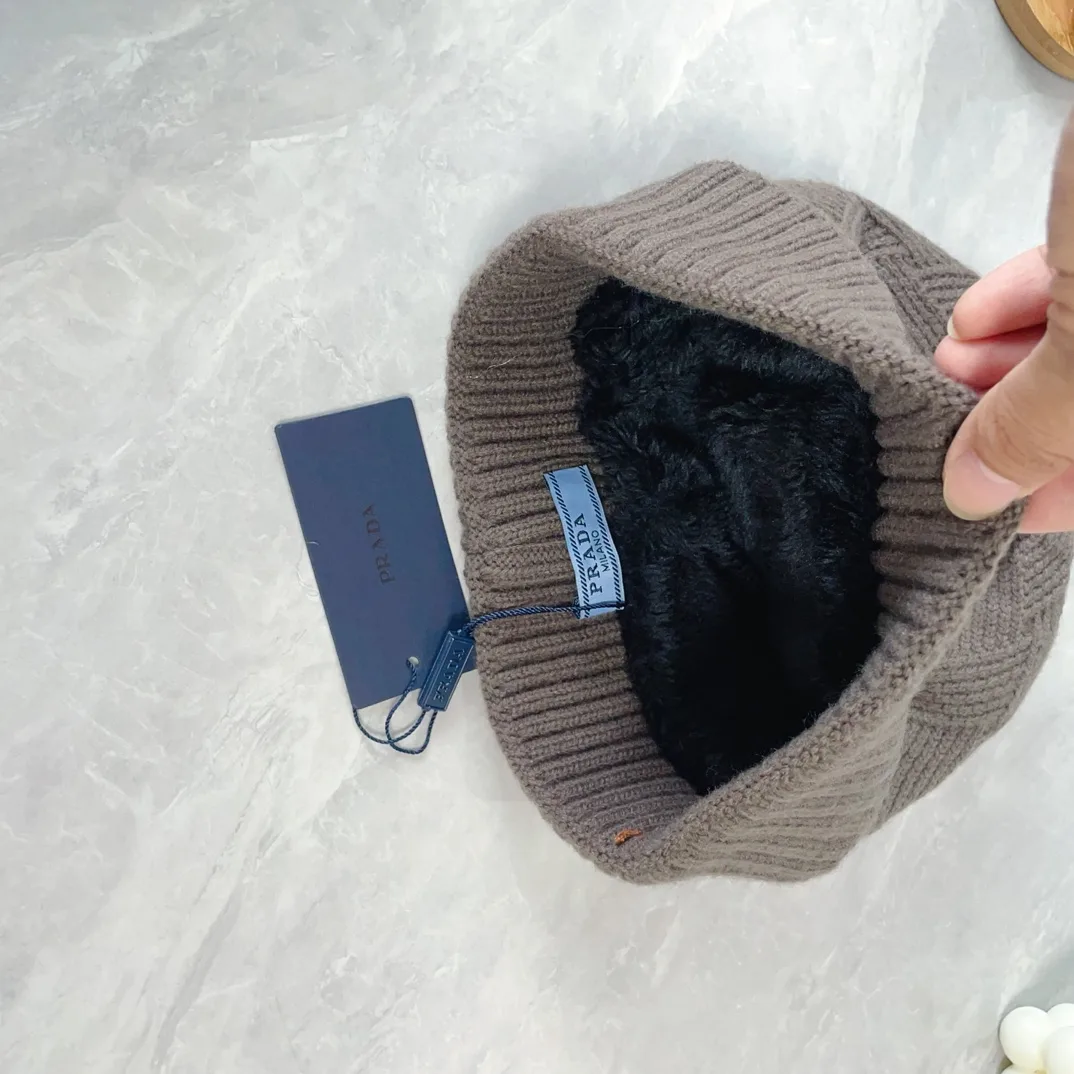 Prada Wool Hat and Scarf Set in Brown · view 8